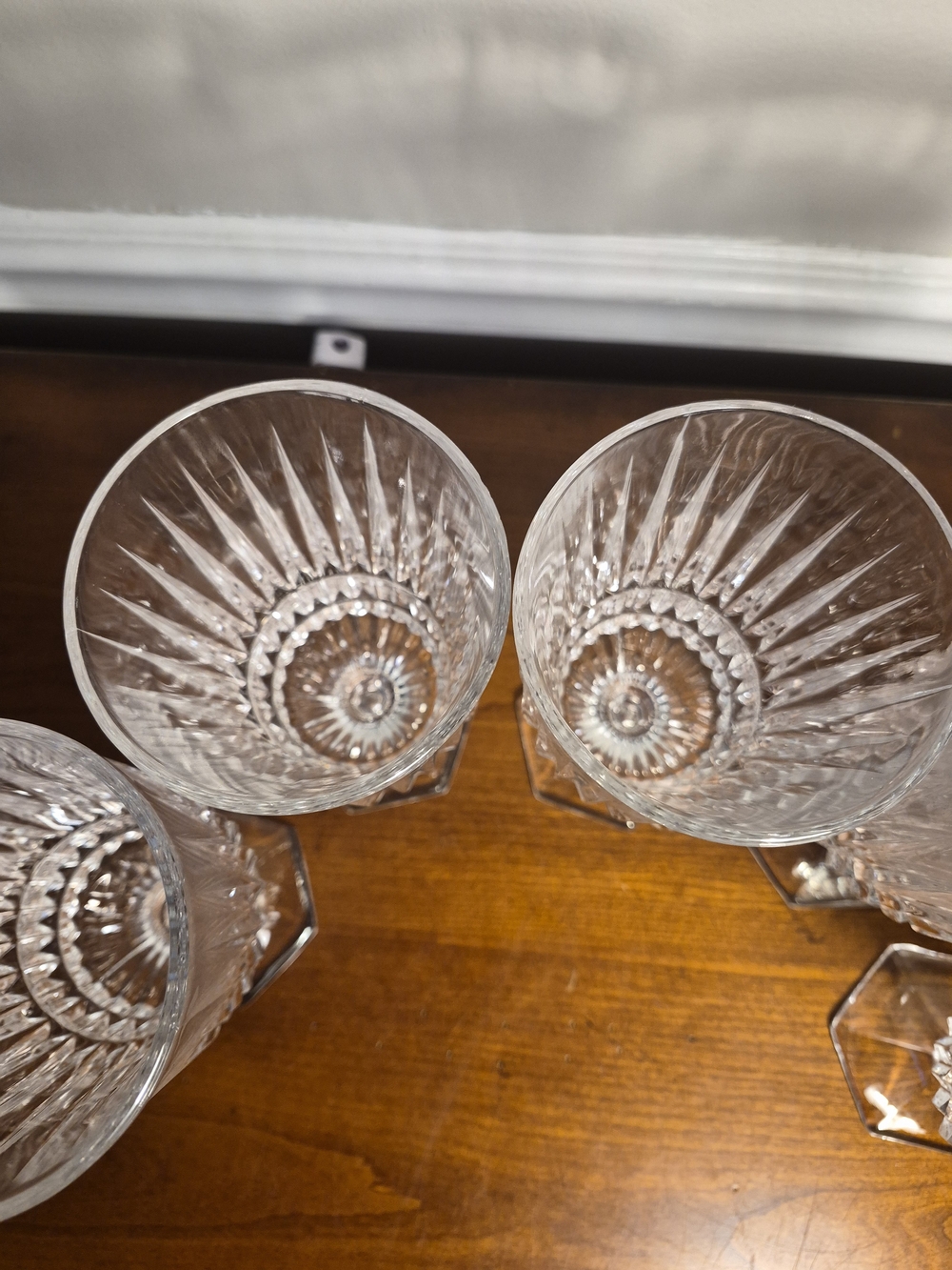Five Fostoria Crystal Heritage Footed Ice Tea Goblets 7 1/8 IN TALL